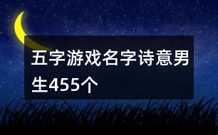 五字游戲名字詩意男生455個