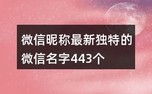 微信昵稱最新獨(dú)特的微信名字443個(gè)