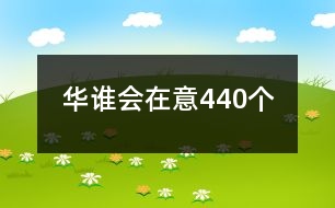 華誰(shuí)會(huì)在意440個(gè)