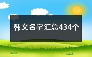 韓文名字匯總434個