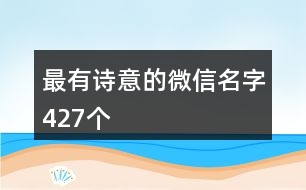 最有詩意的微信名字427個