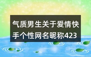 氣質男生關于愛情快手個性網(wǎng)名昵稱423個