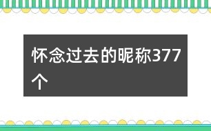 懷念過去的昵稱377個