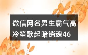 微信網(wǎng)名男生霸氣高冷—笙歌起暗銷魂461個(gè)