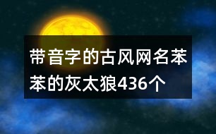 帶音字的古風(fēng)網(wǎng)名—苯苯的灰太狼436個