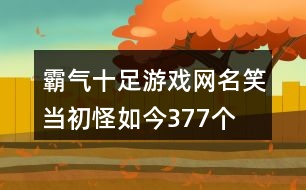 霸氣十足游戲網(wǎng)名—笑當(dāng)初怪如今377個(gè)