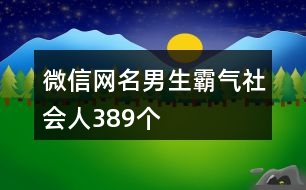 微信網(wǎng)名男生霸氣社會(huì)人389個(gè)