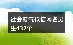 社會霸氣微信網(wǎng)名男生432個