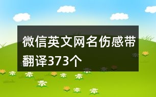 微信英文網(wǎng)名傷感帶翻譯373個(gè)