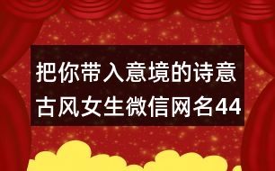 把你帶入意境的詩意古風(fēng)女生微信網(wǎng)名449個(gè)