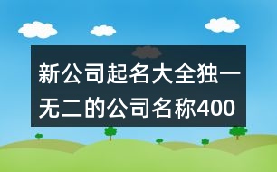 新公司起名大全,獨一無二的公司名稱400個