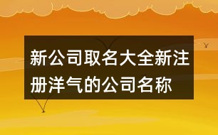 新公司取名大全,新注冊洋氣的公司名稱大全463個