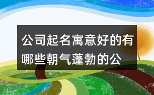 公司起名寓意好的有哪些,朝氣蓬勃的公司名大全368個(gè)