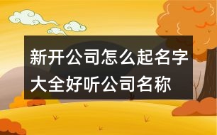 新開(kāi)公司怎么起名字大全,好聽(tīng)公司名稱大全免費(fèi)373個(gè)