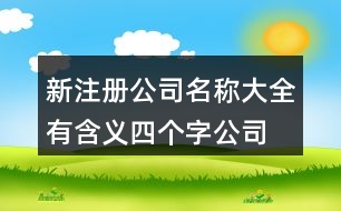 新注冊公司名稱大全有含義,四個字公司名字大全集400個