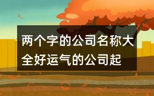 兩個字的公司名稱大全,好運(yùn)氣的公司起名大全399個