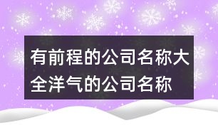 有前程的公司名稱大全,洋氣的公司名稱含義好382個(gè)