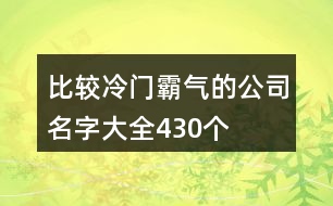 比較冷門霸氣的公司名字大全430個