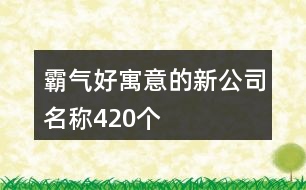 霸氣好寓意的新公司名稱420個