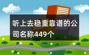 聽上去穩(wěn)重靠譜的公司名稱449個