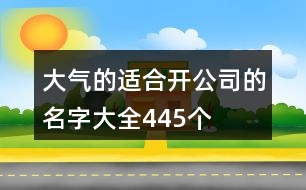 大氣的適合開(kāi)公司的名字大全445個(gè)