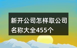 新開公司怎樣取公司名稱大全455個