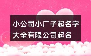 小公司小廠子起名字大全,有限公司起名字392個(gè)