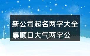 新公司起名兩字大全集,順口大氣兩字公司招牌名稱424個(gè)