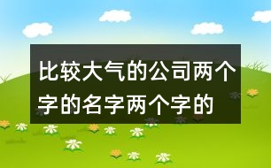 比較大氣的公司兩個字的名字,兩個字的公司名稱精選415個