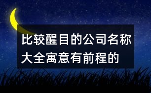 比較醒目的公司名稱大全,寓意有前程的公司名字410個