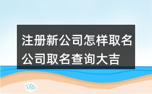 注冊新公司怎樣取名,公司取名查詢大吉大利373個