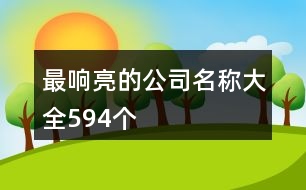 最響亮的公司名稱大全594個