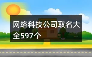 網(wǎng)絡科技公司取名大全597個