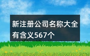 新注冊(cè)公司名稱大全有含義567個(gè)