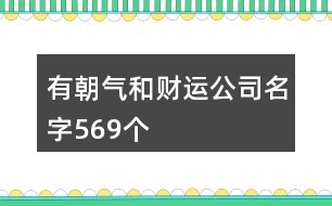 有朝氣和財(cái)運(yùn)公司名字569個(gè)