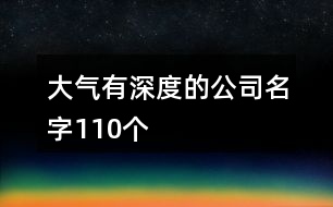 大氣有深度的公司名字110個