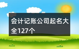 會計記賬公司起名大全127個