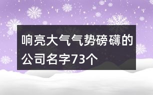 響亮大氣氣勢(shì)磅礴的公司名字73個(gè)