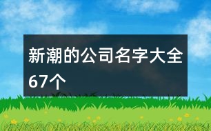 新潮的公司名字大全67個(gè)