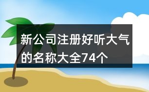 新公司注冊好聽大氣的名稱大全74個