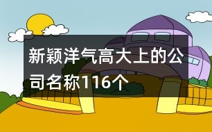 新穎洋氣高大上的公司名稱116個