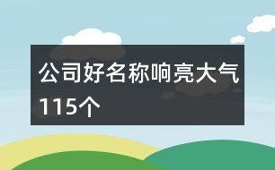 公司好名稱響亮大氣115個