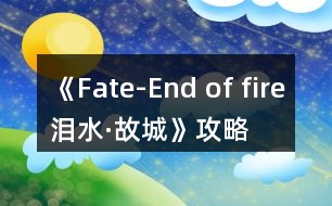 《Fate-End of fire（淚水·故城）》攻略