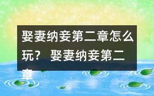 娶妻納妾第二章怎么玩？ 娶妻納妾第二章攻略