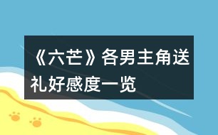 《六芒》各男主角送禮好感度一覽