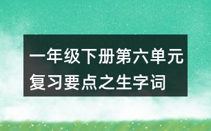 一年級(jí)下冊(cè)第六單元復(fù)習(xí)要點(diǎn)之生字詞