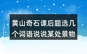 黃山奇石課后題選幾個詞語說說某處景物