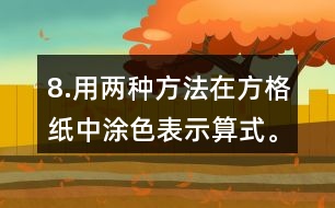 8.用兩種方法在方格紙中涂色表示算式。