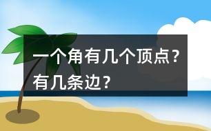 一個(gè)角有幾個(gè)頂點(diǎn)？有幾條邊？