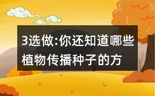 3、選做:你還知道哪些植物傳播種子的方法?可以選用下面的詞語，仿照課文說一說。